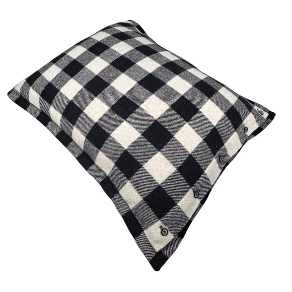 VTG Lauren Ralph Lauren Winter Cottage Wool Buffalo Plaid Sham Set Of 2 20x26 - Picture 9 of 16